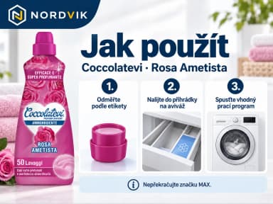 Coccolatevi koncentrovaná aviváž Rosa Ametista, 1,25 l / 50 praní, návod k použitia