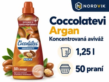 Coccolatevi koncentrovaná aviváž Argan, 1,25 l / 50 praní, produktová infografika