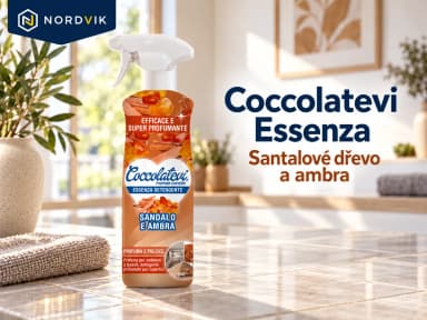Coccolatevi Essenza univerzální čistič Santalové dřevo a ambra, 750 ml, produktová fotografie v prostředí Nordvik