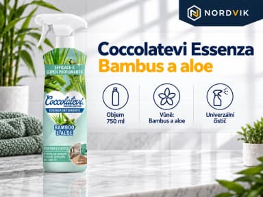 Coccolatevi Essenza univerzální čistič Bambus a aloe, 750 ml, produktová infografika