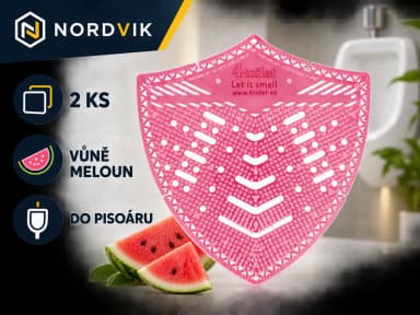 4Toilet SHIELD vonné sítko do pisoáru Meloun, 2 ks, produktová infografika