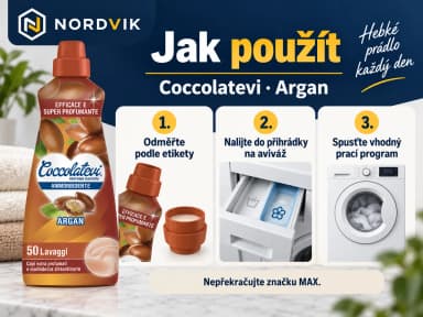 Coccolatevi koncentrovaná aviváž Argan, 1,25 l / 50 praní, návod k použitia