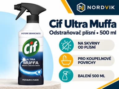 Cif Ultra Muffa odstraňovač plísní, 500 ml, produktová infografika