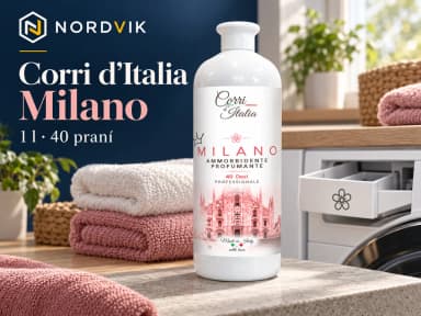 Corri d’Italia koncentrovaná aviváž Milano, 1 l / 40 praní, produktová fotografie v prostředí Nordvik