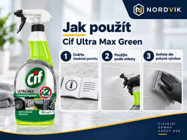 Cif Ultra Max Green univerzální odmašťovač, 750 ml, návod k použití
