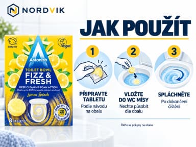 Astonish Lemon Splash tablety na čištění WC, 8 ks, návod k použití