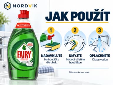 Fairy Ultra prostředek na nádobí Original, 450 ml, návod k použití