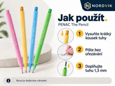 Automatická tužka PENAC The Pencil, 1,3 mm, mix barev, návod k použitia