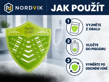4Toilet SHIELD vonné sítko do pisoáru Borovice, 2 ks, návod k použitia