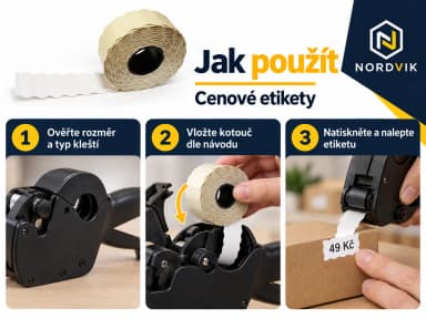 Cenové etikety na kotouči 1500 ks, návod k použití
