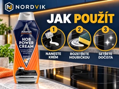 Astonish Specialist Hob Power Cream čistič varných desek, 500 ml, návod k použitia