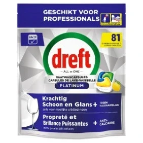 Dreft Platinum Citron kapsle do myčky, 81 ks