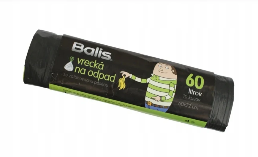 Pytle na odpadky Balis 60L 10 ks, se zatahovací páskou