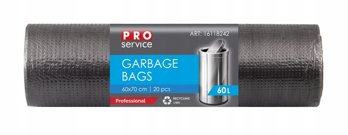 Odpadkové pytle černé Pro Service HDPE univerzální 60x70, 60l