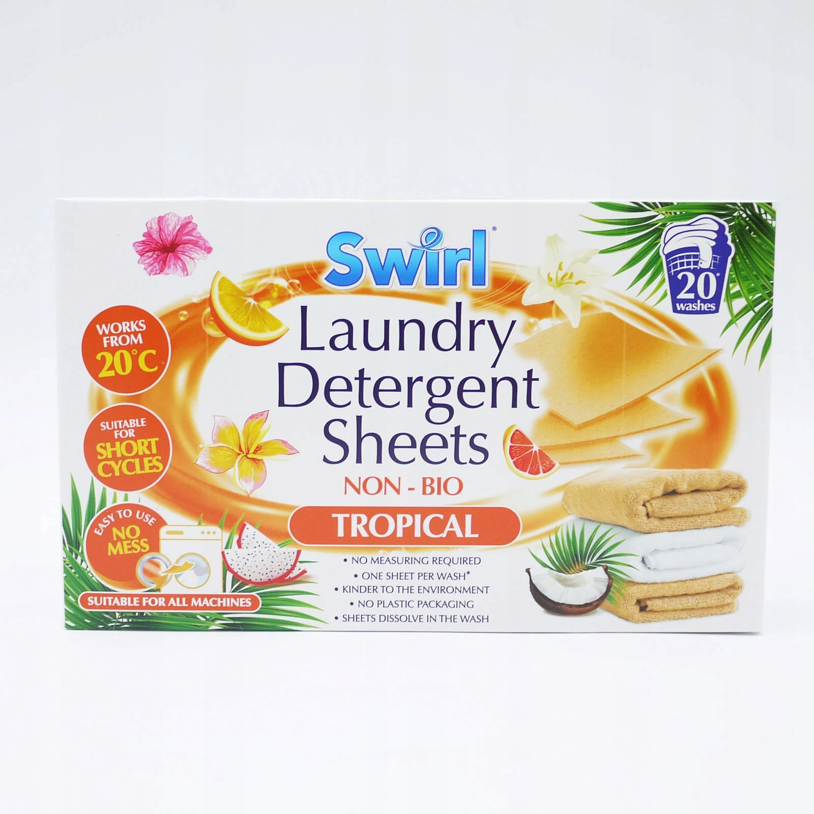Swirl Tropical prací ubrousky Non-Bio, 20 ks
