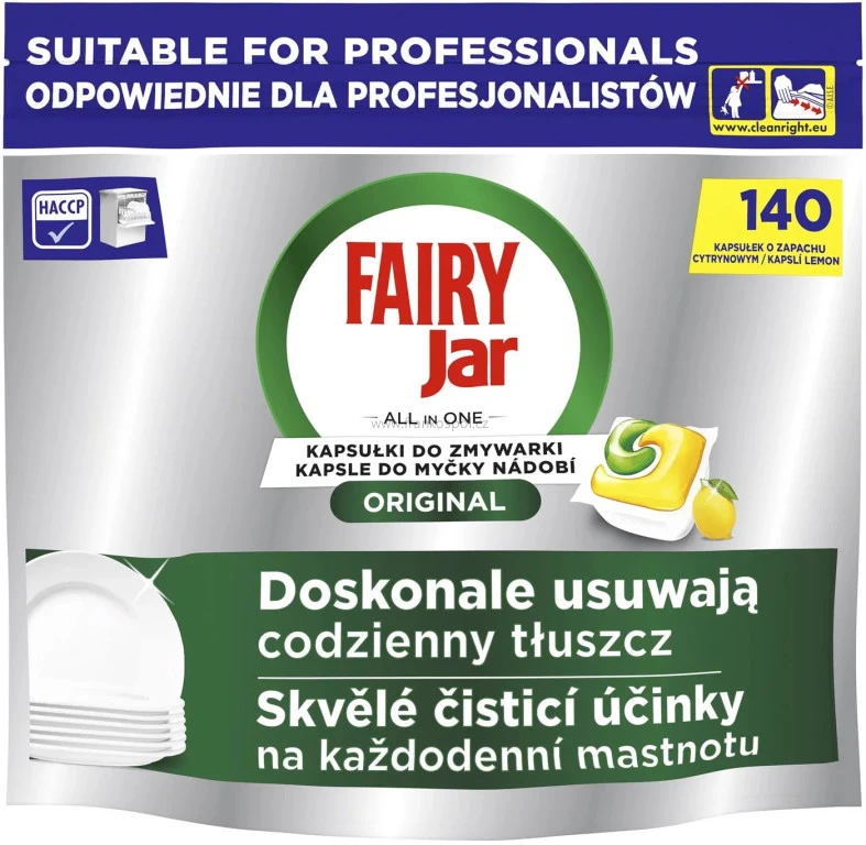 Jar Fairy Original Lemon tablety do myčky, 140 ks