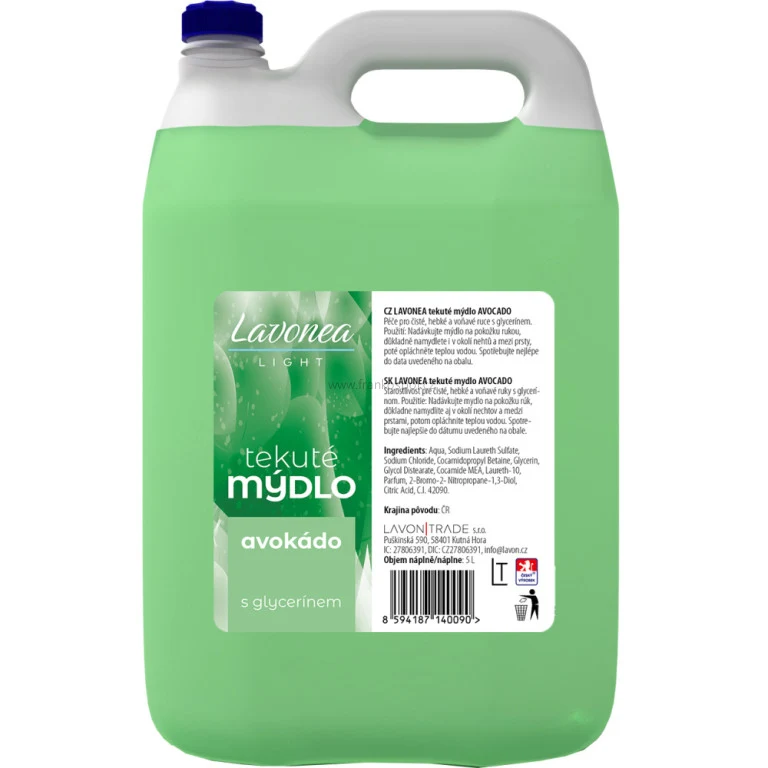 Tekuté mýdlo LAVONEA Light Avokádo, 5 l