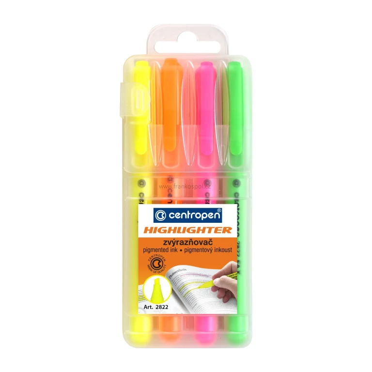 Zvýrazňovač CENTROPEN 2822, sada 4 ks