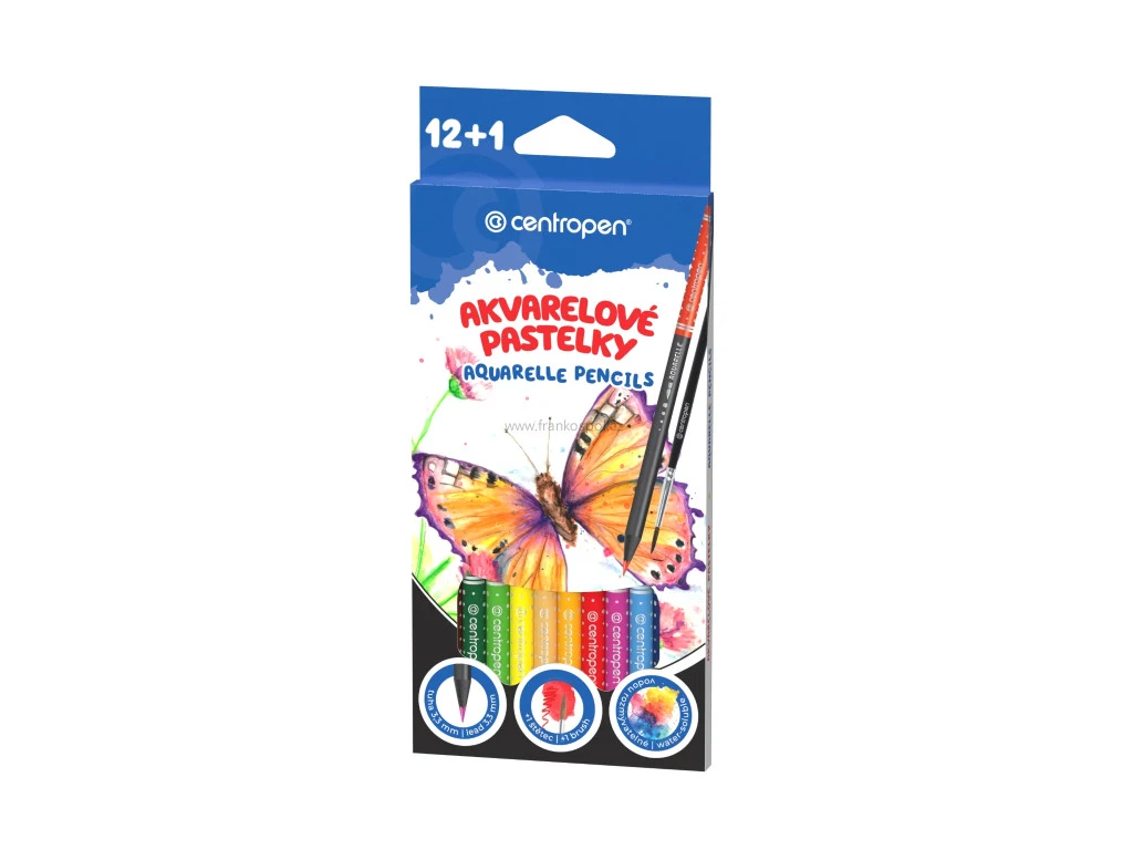 Pastelky CENTROPEN 9523, akvarelové, 12 barev