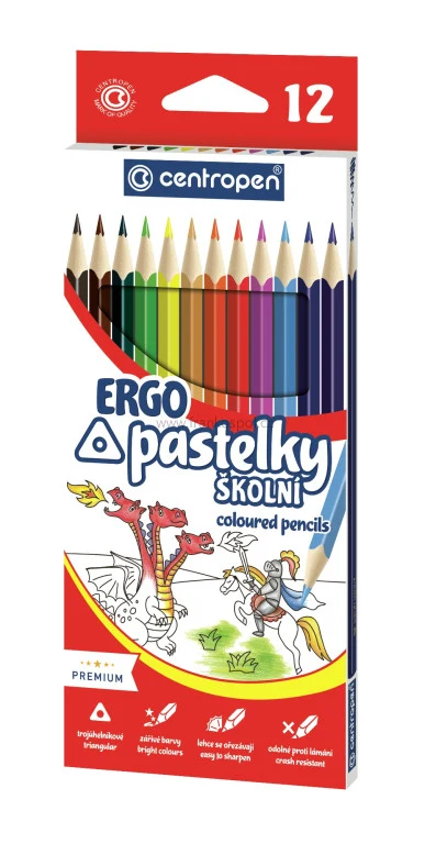 Pastelky CENTROPEN 9521, trojhranné, 12 barev