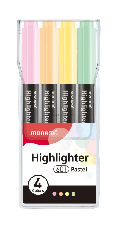 Zvýrazňovač MONAMI 601, pastelové barvy, sada 4 ks