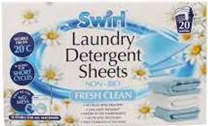 Swirl Fresh Clean prací ubrousky Non-Bio, 20 ks