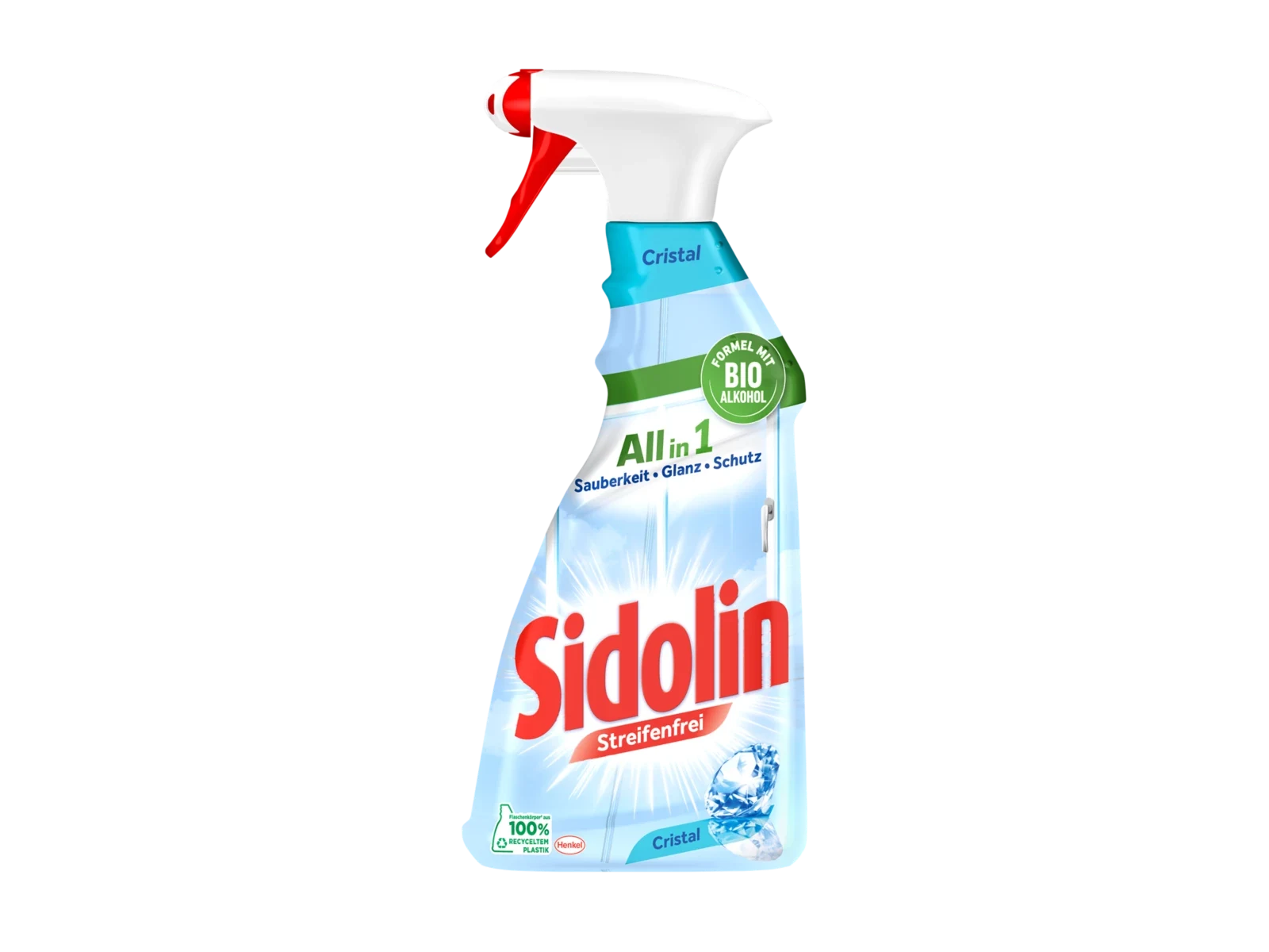 Sidolin Cristal All in 1 čistič skla s bio-alkoholem, 500 ml
